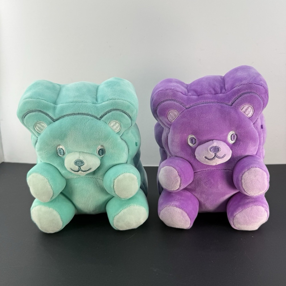 Russ Snackeez Gummy Bear Plush Purple & Blue 9" Soft Squishy Stuffed Animal Toy